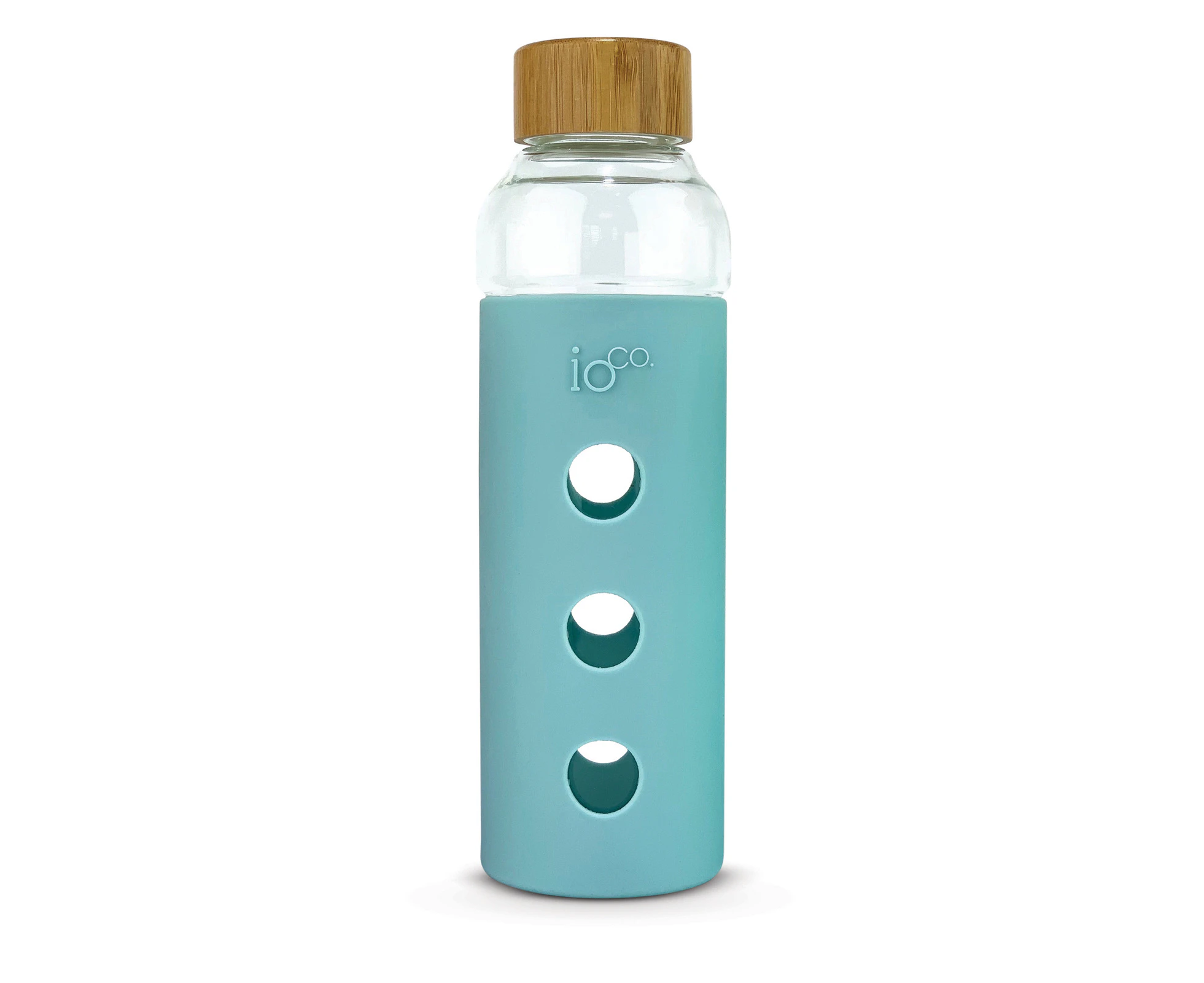 IOco Glass Water Bottle with Bamboo Lid - Ocean - Cool Breeze