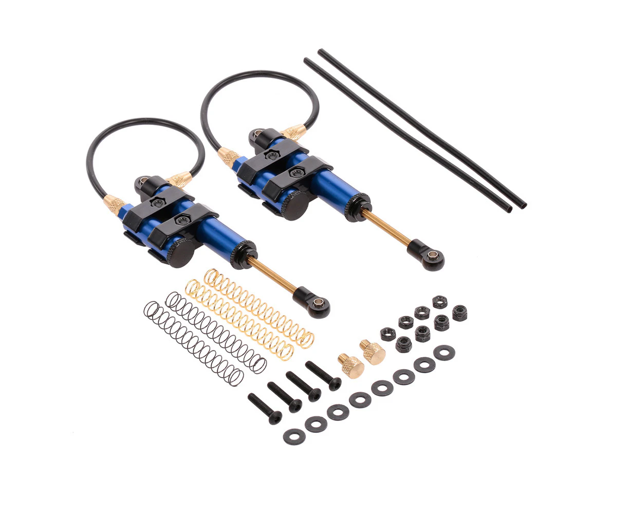 2pcs Internal Spring Negative Pressure Shock Absorber 100mm Metal for Traxxas HSP Redcat RC4WD Tamiya Axial Wraith SCX10 D90 HPI RC Crawler - Blue