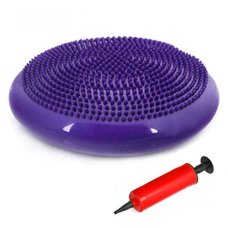 Balance Stability Cushion Wobble Air Disc Ankle Knee Strength Rehab Exercise - Cushion(PURPLE)+Pump