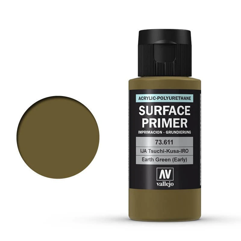 VALLEJO 73611 SURFACE PRIMER IJA-TSUCHI-KUSA-IRO EARTH GREEN (EARLY) 60 ML