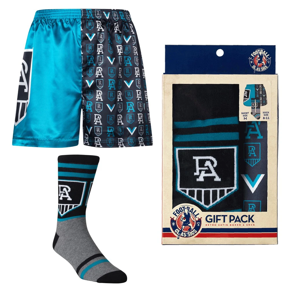 Port Adelaide Power Mens Boxer Shorts & Socks Set