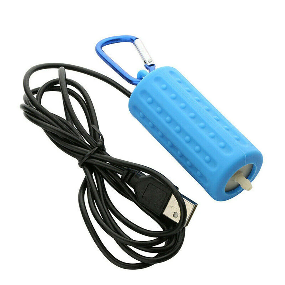 Portable USB Aquarium Fish Tank Oxygen Air Pump Mute Energy Saving Supplies - Light Blue