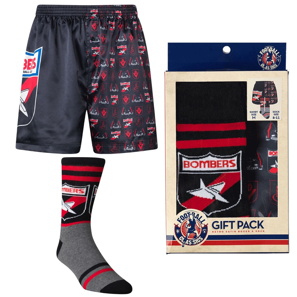 Essendon Bombers Mens Boxer Shorts & Socks Set