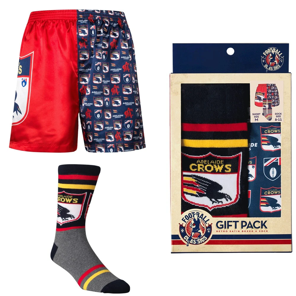 Adelaide Crows Mens Boxer Shorts & Socks Set