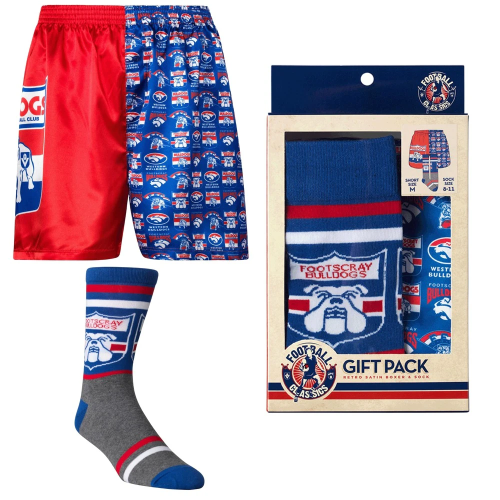 Western Bulldogs Mens Boxer Shorts & Socks Set