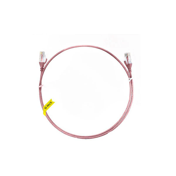 Cat 6 Pink Ultra Thin Lszh Ethernet Network Cable - 10 Pcs