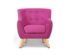 LANGRIA Kids Fabric Accent Armchair - Pink