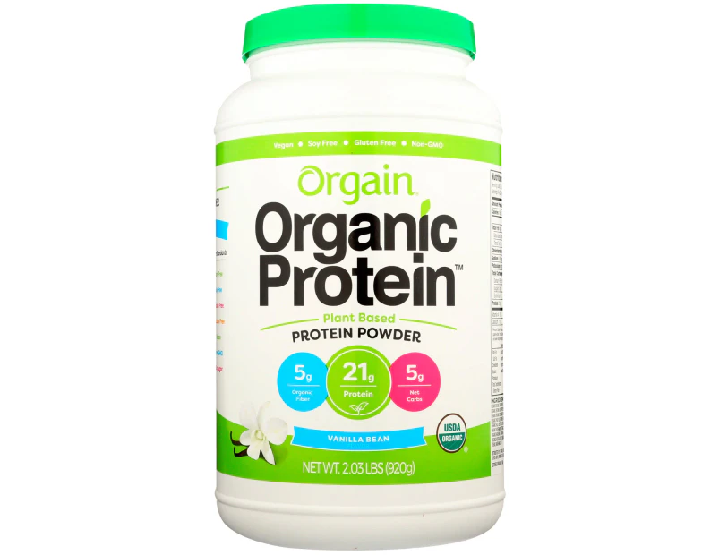 Orgain, Organic Protein Powder, Plant Based, Vanilla Bean, 2.03 lbs (920 g)