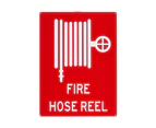 Fire Hose Reel 450x600mm Large Safety Sign Polypropylene Wall/Door Mountable