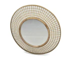 Round Mirror 90Cm Bamboo And Rattan Natural