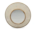 Round Mirror 90Cm Bamboo And Rattan Natural