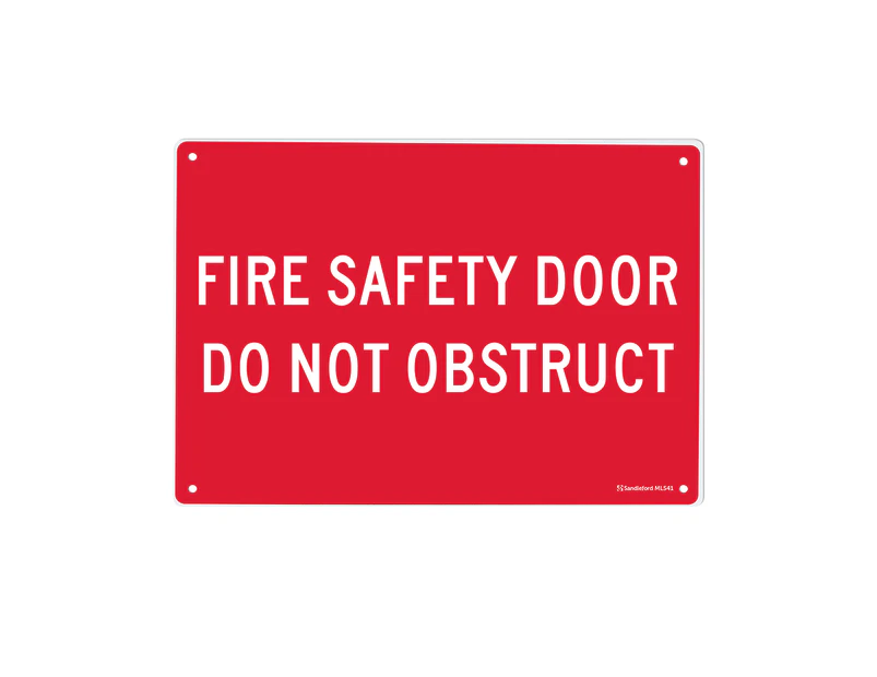Fire Safety Door 450x300mm Safety Sign Polypropylene Wall/Door Mountable