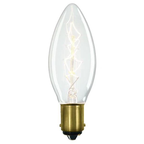 Retro Candle Incandescent Globes in Clear - B15