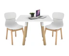 Quadro Wood Legs Square Table [800L x 800W] - white bracket, white