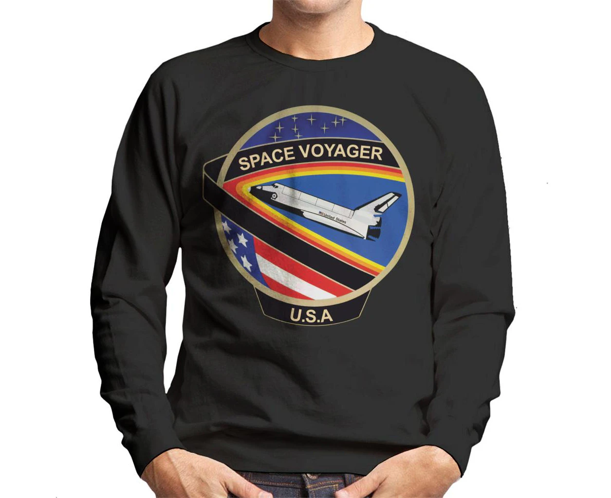 NASA STS 61C Space Shuttle Columbia Mission Patch Men's Sweatshirt - Black