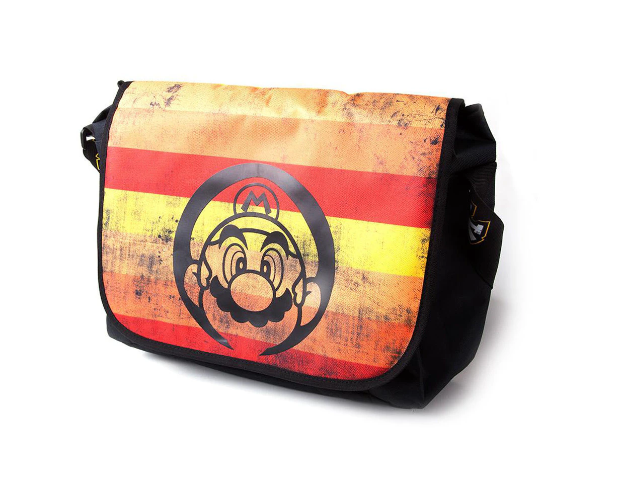 Nintendo - Distressed Retro Striped Unisex Messenger Bag - Multi-Colour