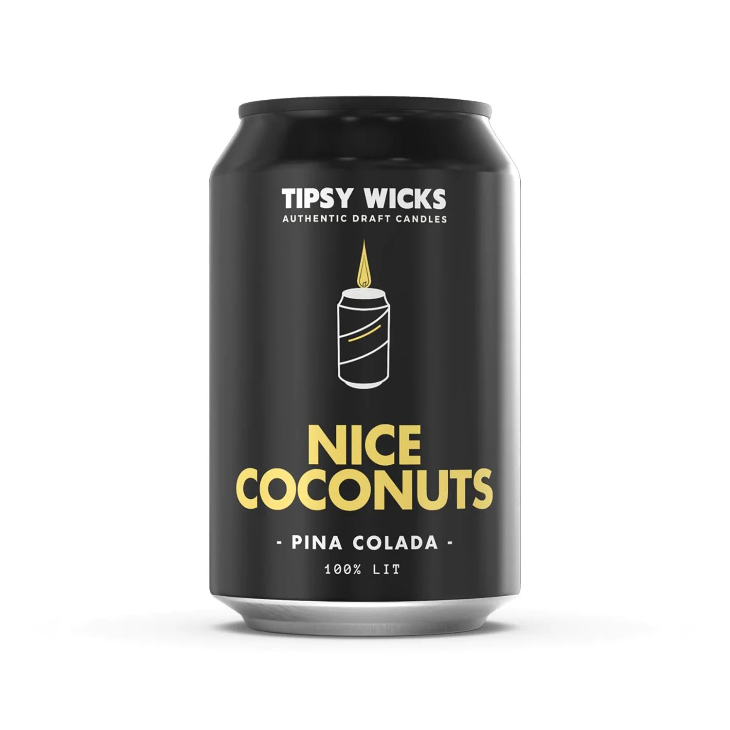 Tipsy Wicks - Alcohol Scented Soy Wax Candle (300mL Can Size) - Nice Coconuts