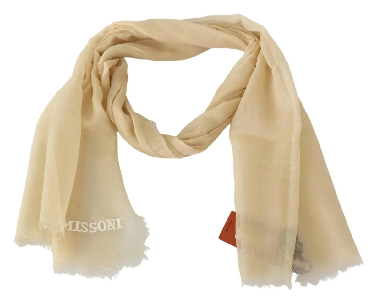 Missoni Unisex Cashmere Neck Scarf - Beige