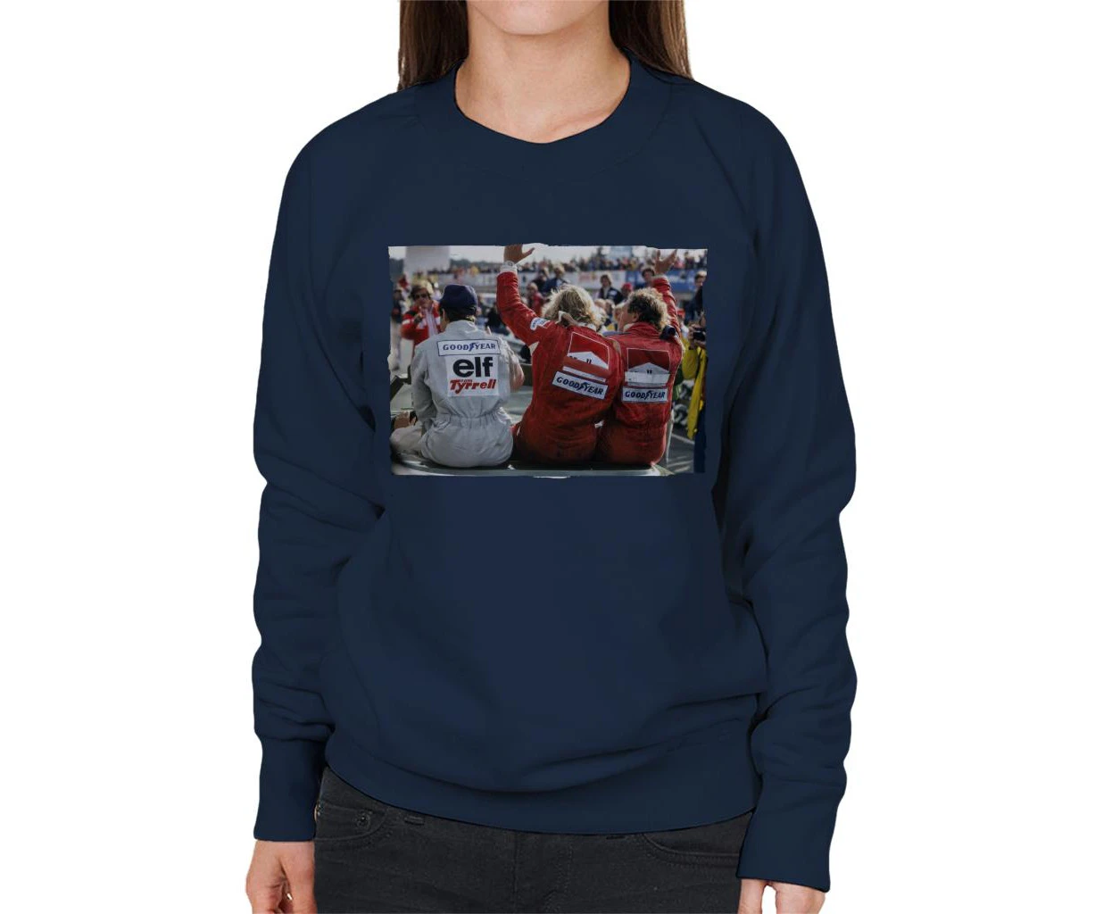 Jody Scheckter James Hunt & Jochen Mass Women's Sweatshirt - Navy Blue