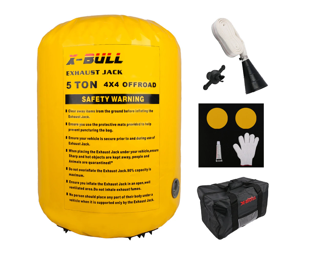 X-BULL 5T Exhaust Recovery Jack Air Jack Tools Multi Layer Truck Balloon 4x4 offroad Yellow