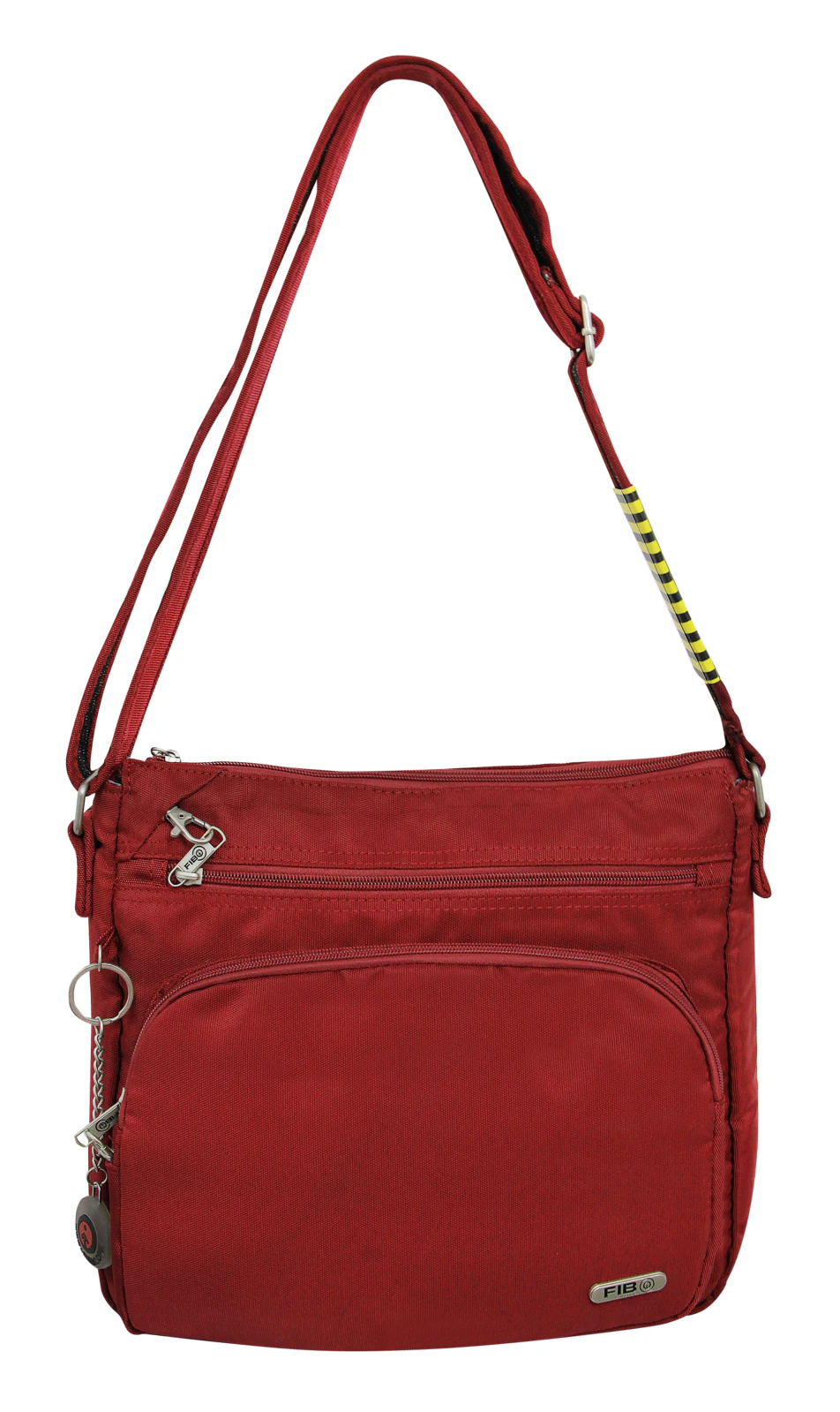 FIB Mens Crossbody Bag Satchel Adjustable Shoulder Strap Travel - Burgundy