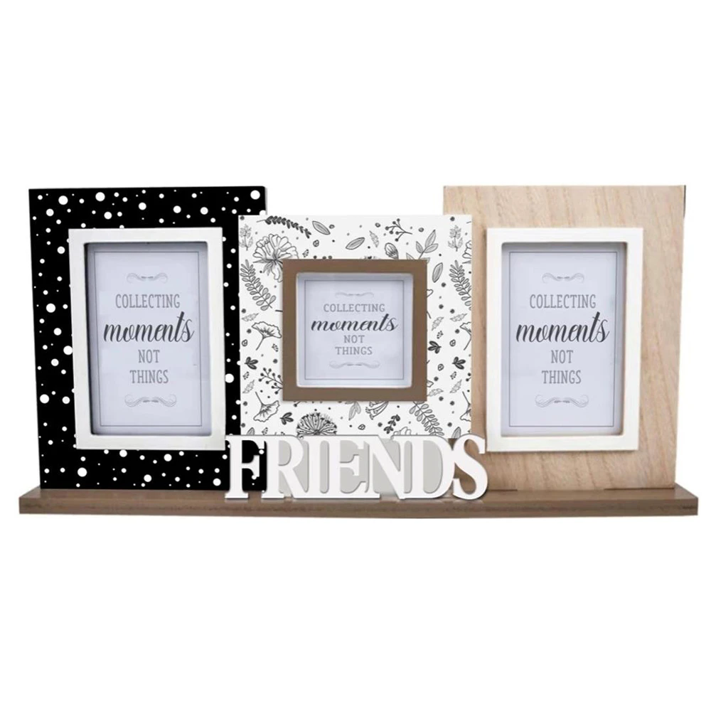 French Country Freestanding Friends Triple Photo Frame Large Sign