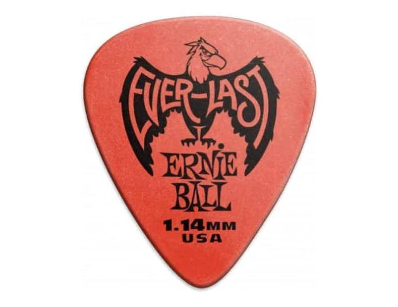 Ernie Ball 9194 Red Everlast Delrin Guitar Picks 1.14mm - 12-Pack Red Colour
