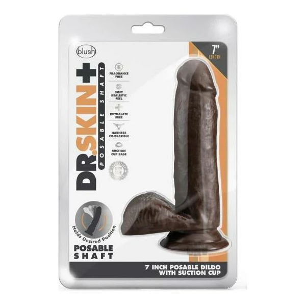 Dr. Skin Plus Poseable Dildo 7 Chocolate A Versatile Pleasure Companion For Intimate Moments