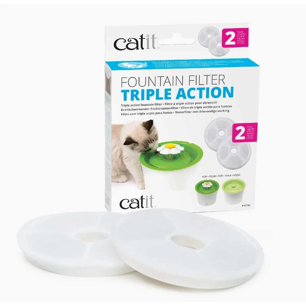 Catit 2.0 Triple-Action Carbon Filters for Catit Flower Fountain - 2 pack