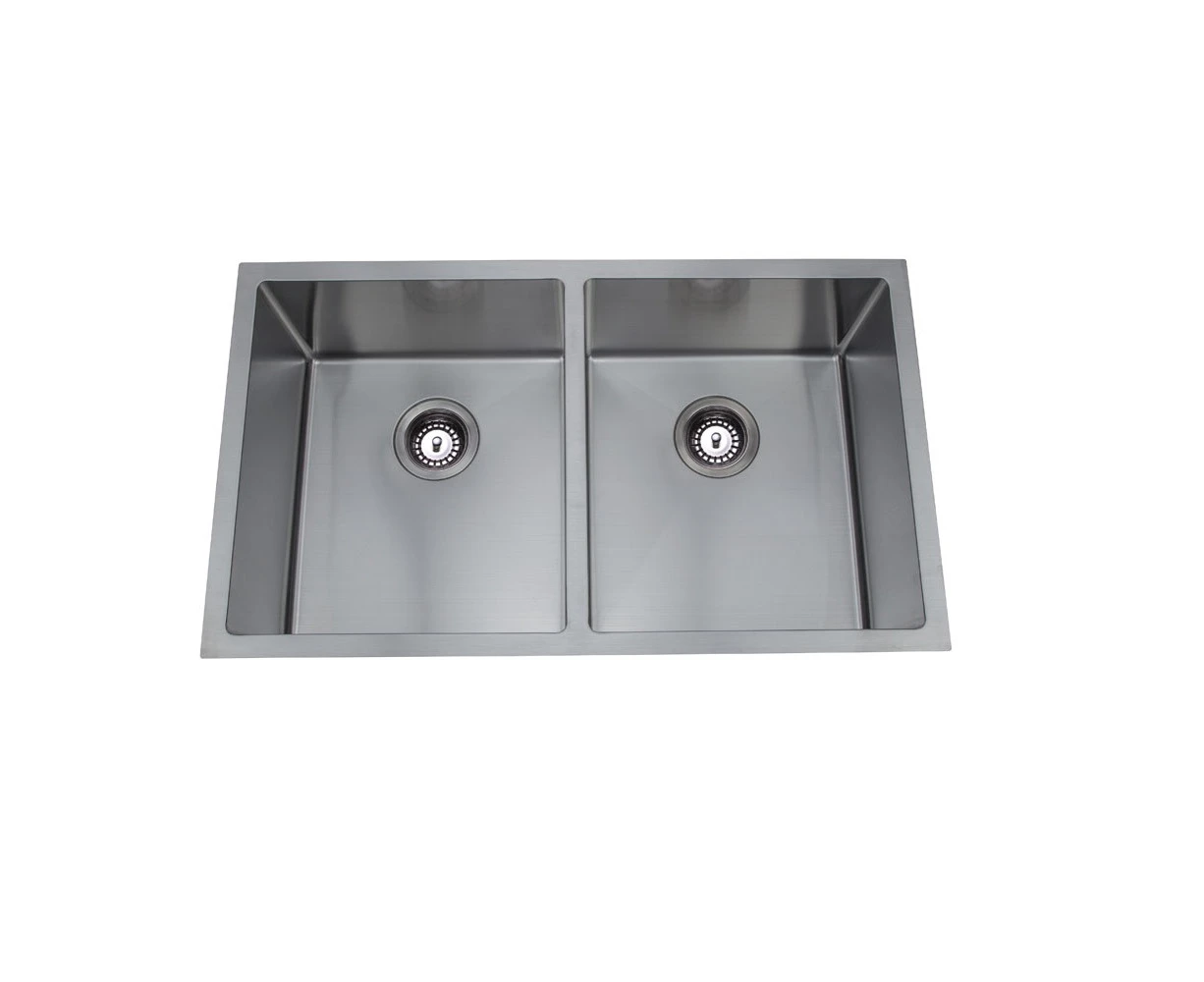 Under/Overmount Double Bowl Sink 760X440X230mm