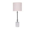 Sarantino SARANTINO CONCRETE & METAL TABLE LAMP WITH OFF-WHITE LINEN SHADE