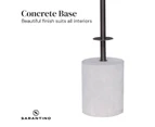 Sarantino SARANTINO CONCRETE & METAL TABLE LAMP WITH OFF-WHITE LINEN SHADE