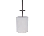 Sarantino SARANTINO CONCRETE & METAL TABLE LAMP WITH OFF-WHITE LINEN SHADE