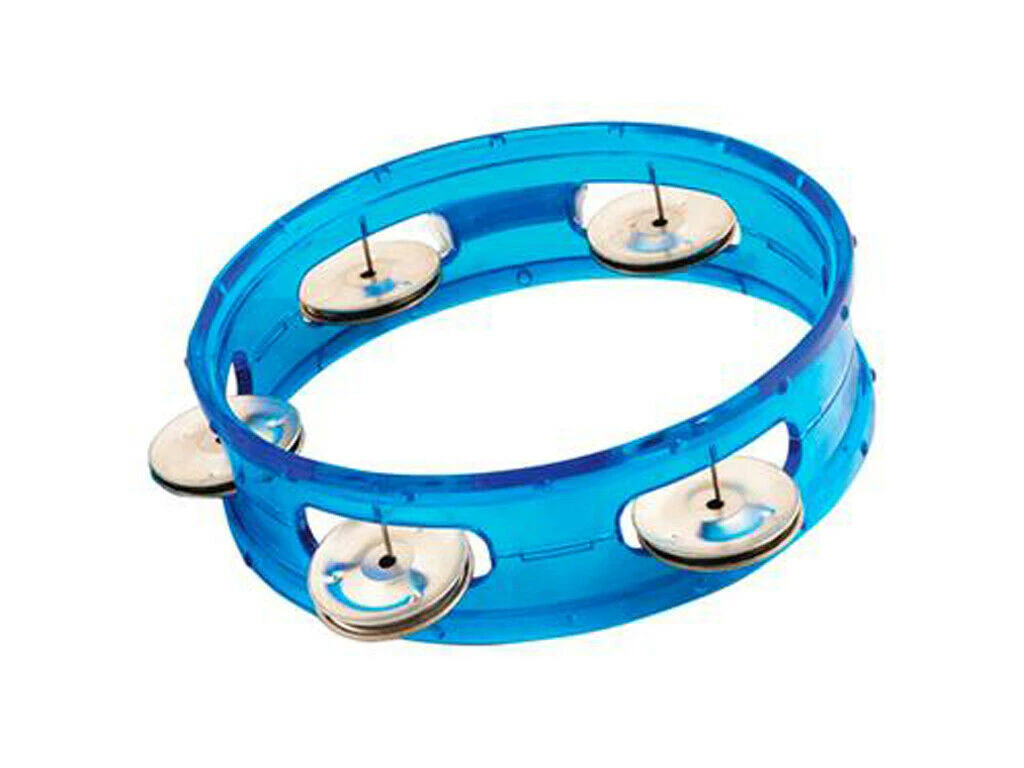 CPK 6 Inch Tambourine Transparent Blue 5 Pairs Of Jingles