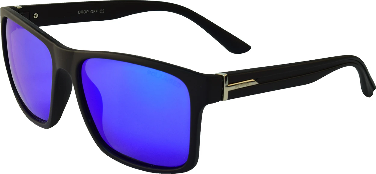 Mangrove Jacks Drop Off C2 Matte Black / Blue Revo Polarised Lenses