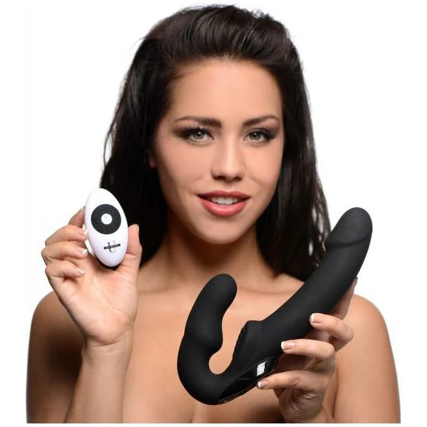 Introducing The Sensatoys Urge Silicone Strapless Strap On With Remote Control Model Ur 500x: The Ultimate Pleasure For Couples, Black