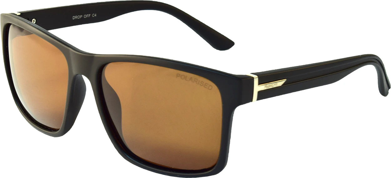 Mangrove Jacks Drop Off C4 Matte Black / Brown Polarised Lenses