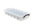 8 x UNDER BED STORAGE BOX WITH REMOVABLE DIVIDERS 10L | Containers Bin Tub Box  Underbed Stackable Plastic Storage Containers with Lockable Lids