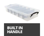 8 x UNDER BED STORAGE BOX WITH REMOVABLE DIVIDERS 10L | Containers Bin Tub Box  Underbed Stackable Plastic Storage Containers with Lockable Lids