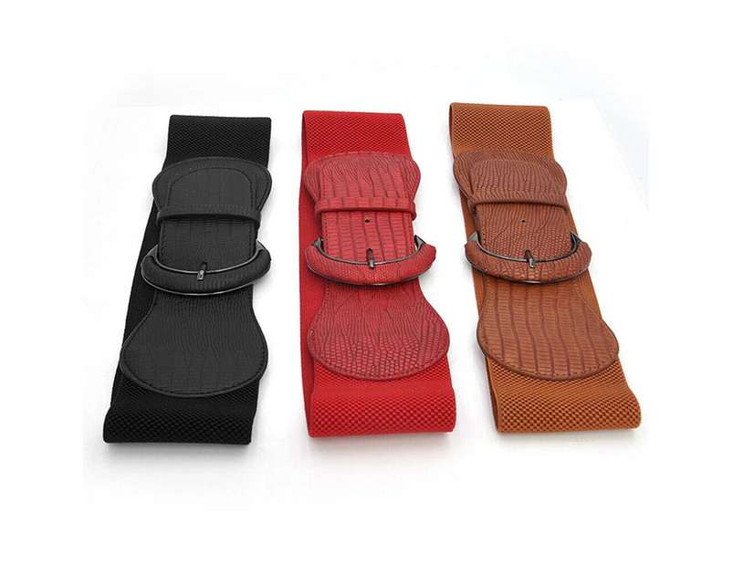 Womens Leather Waist Belt - Red