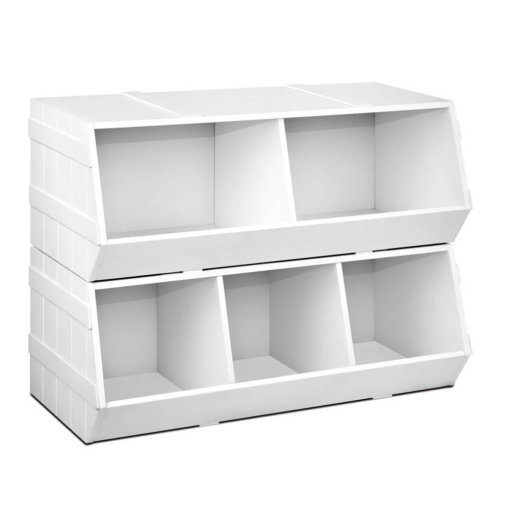 Kids Toy Box Storage Organiser - White