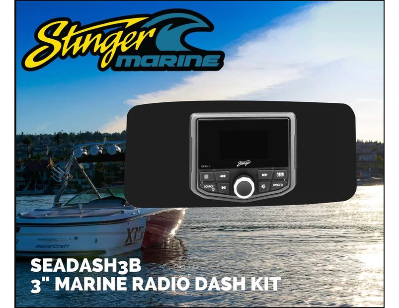 Stinger Universal Marine 3' Radio Dash Kit - Black