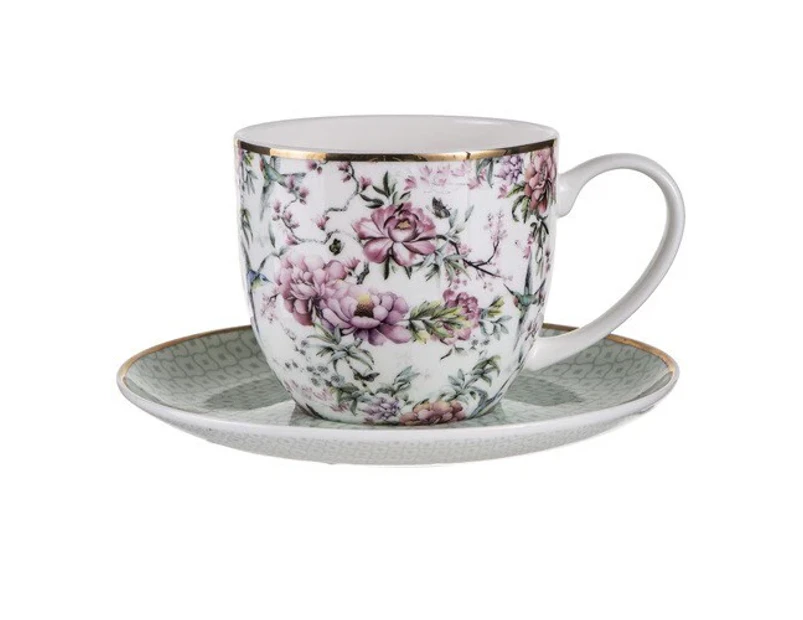 Ashdene Chinoiserie - White Cup and Saucer