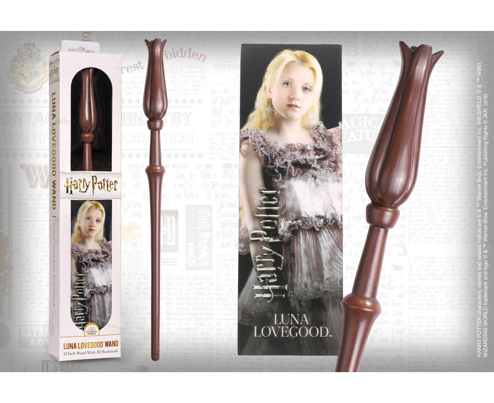 Luna Lovegood PVC 30cm Wand Replica & 3D Bookmark NN6315