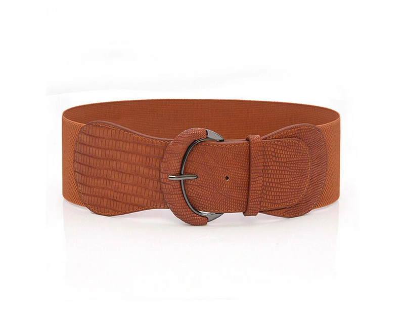 Womens Leather Waist Belt - Camel