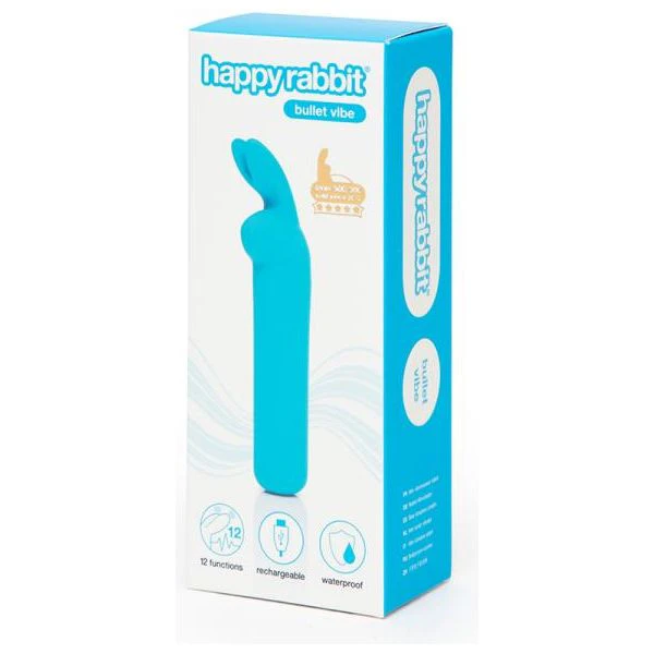 Happy Rabbit Rechargeable Bullet Blue Powerful Clitoral Stimulator For Intense Pleasure