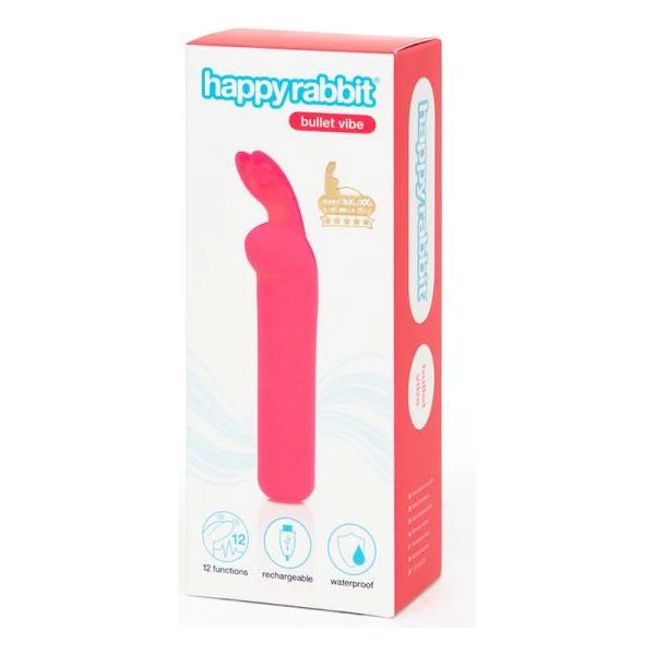 Happy Rabbit Rechargeable Bullet Vibrator Model Hrb 01 Pink Clitoral Stimulation Women's Pleasure