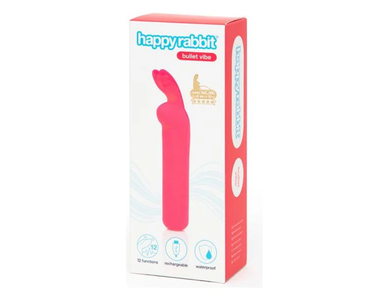 Happy Rabbit Rechargeable Bullet Vibrator Model Hrb 01 Pink Clitoral Stimulation Women's Pleasure