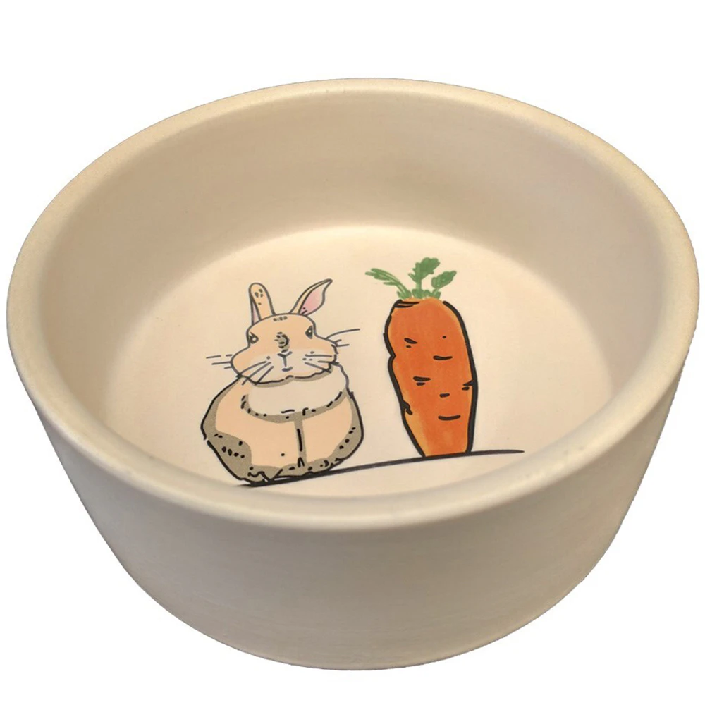 Lepets 13.5cm Frost Rabbit & Carrot Ceramic Cat Pet Food/Meal Bowl Container