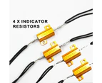 4x LED Bulb Turn Signal Light Load Resistor Fix Fast Flash Blink Error 25W